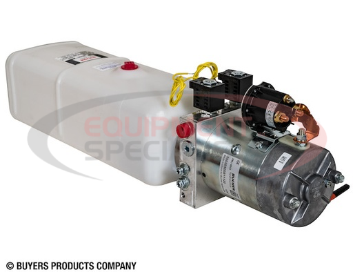 (Buyers) [PU642LR] 4-Way DC Power Unit-Electric Controls Horizontal 1.5 Gallon Poly Reservoir