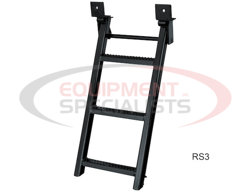 (Buyers) [RS3] 3-Rung Black Retractable Truck Steps with Nonslip Tread - 17.38 x 35 Inch
