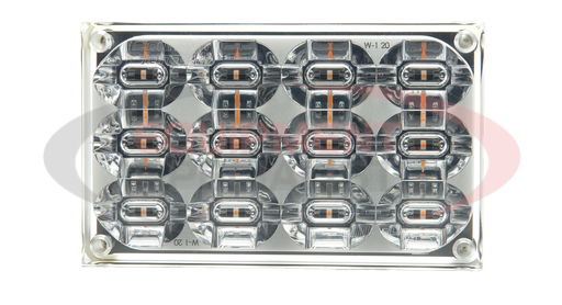(Sound Off Signal) mpower® 6X4 Turn Light, SAE J595 Class 1, CA Title 13 certified, NFPA, KKK-1822-F, FMVSS-108, 9-32 Vdc, 1.5' Pigtail, Clear Housing/Lens, 20 LED - Amber