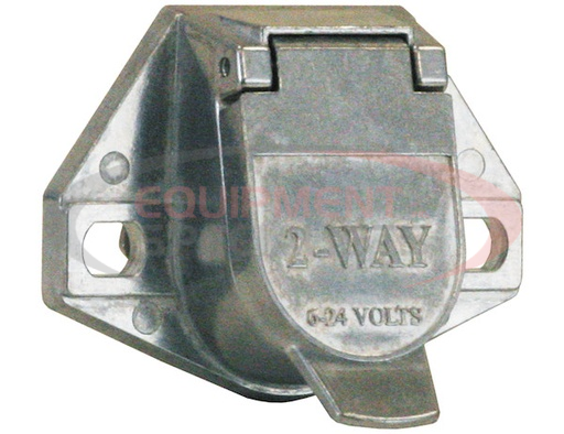 (Buyers) [TC2002] 2-WAY DIE-CAST ZINC TRAILER CONNECTOR -TRAILER SIDE - HORIZONTAL PINS WITH SPRING