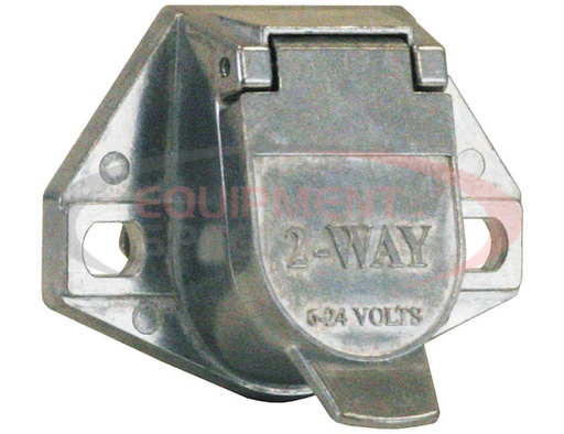 (Buyers) [TC2002] 2-Way Die-Cast Zinc Trailer Connector -Trailer Side - Horizontal Pins with Spring
