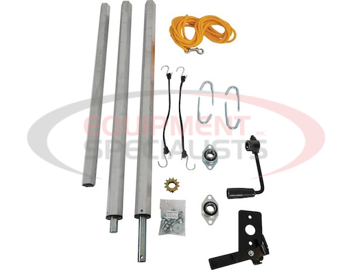 (Buyers) [TDH7515] Aluminum Tarp System with Deflector Housing and Mesh Tarp 7-1/2 X 15 Foot