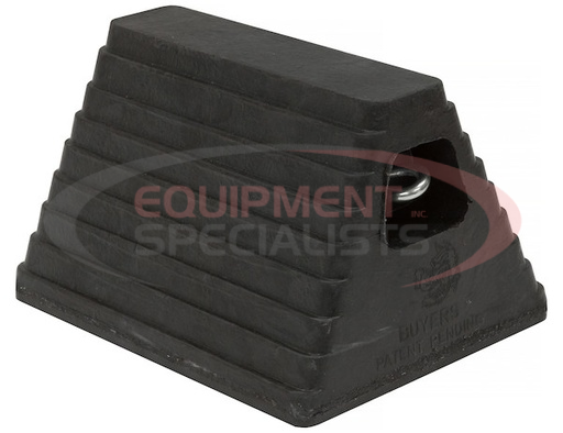(Buyers) [WC6810L] Heavy Duty Rubber Wheel Chock with Recessed Chain Eye 10x8x6 Inch