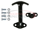 Spring-Loaded 90? Hood Catch with Keeper and Hardware - Black Enamel Finish