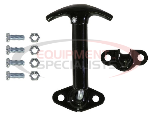 (Buyers) [WJ96WCB] Spring-Loaded 90? Hood Catch with Keeper and Hardware - Black Enamel Finish