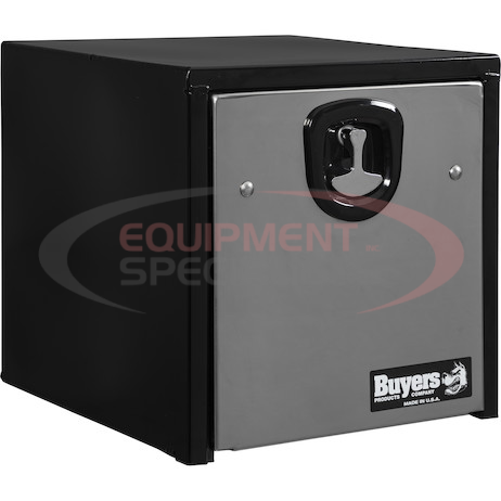 (Buyers) [1702965] 18X18X18 Inch Black Steel Truck Box With Stainless Steel Door