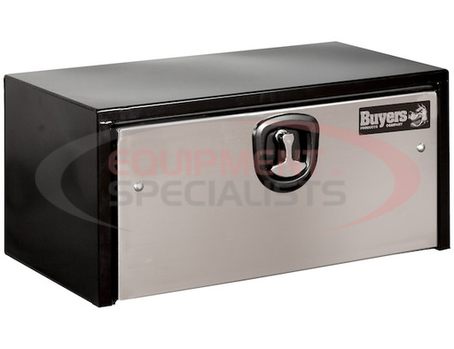 (Buyers) [1704703] 24X24X30 INCH BLACK STEEL TRUCK BOX WITH STAINLESS STEEL DOOR