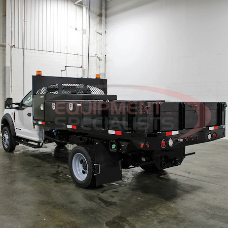 (Buyers) [BP242496B] 24x24x96 Inch Black Steel Straight Side Tunnel Truck Tool Box with Shelf