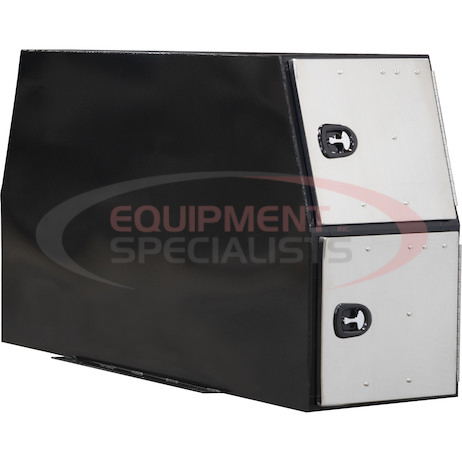 (Buyers) [BP855924BSST] 59x24x85 Inch Flat Floor Black Steel Backpack Truck Box With Stainless Steel Doors