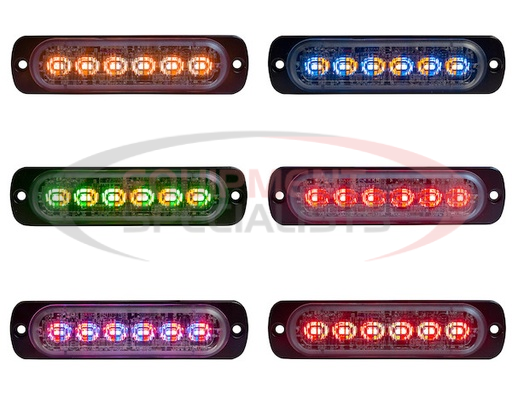 (Buyers) DUAL COLOR THIN 4.5 INCH WIDE LED STROBE LIGHT