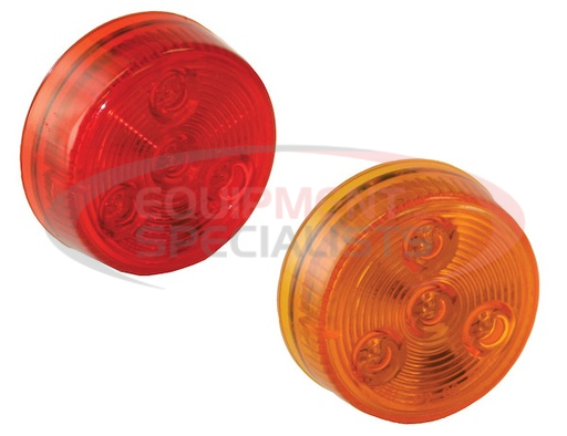 (Buyers) 2 INCH RED ROUND MARKER/CLEARANCE LIGHT WITH 4 LED KIT (INCLUDES GROMMET)