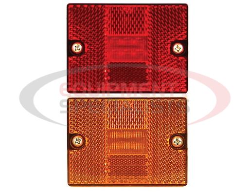 (Buyers) 2.875 INCH RED RECTANGULAR MARKER/CLEARANCE LIGHT WITH REFLEX WITH 6 LED