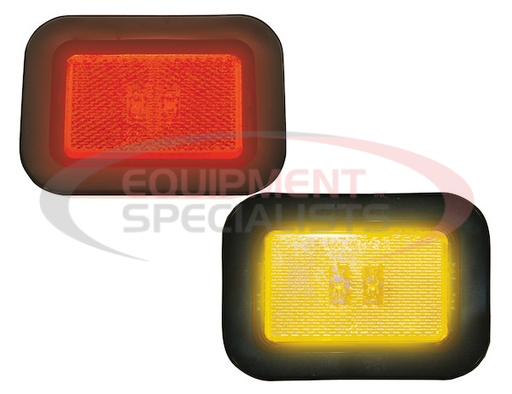 (Buyers) 3.125 INCH RED RECTANGULAR MARKER/CLEARANCE LIGHT WITH REFLEX KIT WITH 2 LED