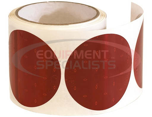 (Buyers) 3 INCH RED ROUND DOT STICK-ON REFLECTORS - 100 PER ROLL