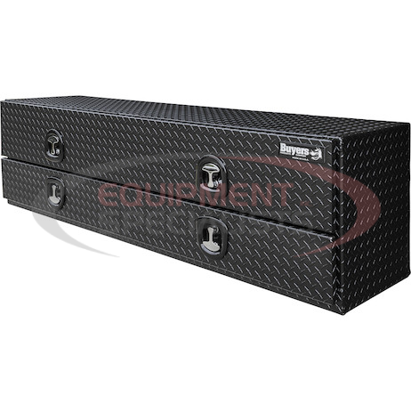 (Buyers) [1722578] 21x18x72 Inch Textured Matte Black Diamond Tread Aluminum Heavy-Duty Flatbed Contractor With Lower Door