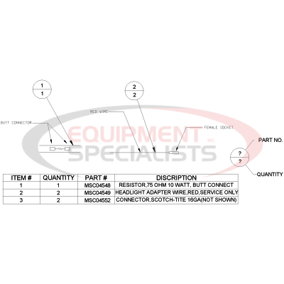 ADAPTER-LIGHT, SERVICE KIT, DODGE 99