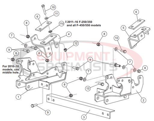 (Western) [31269-1] MOUNT KIT FORD SD 2010- F250 - F550