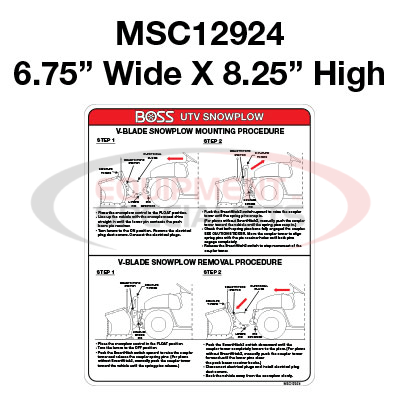 DECAL, MOUNTING INST, UTV, V-BLADE