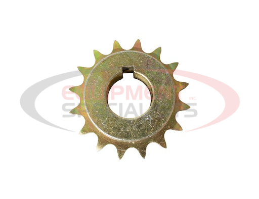 (Buyers) [1410702] REPLACEMENT 1 INCH 16-TOOTH YELLOW ZINC GEARBOX SPROCKET WITH SET SCREWS FOR #40 CHAIN