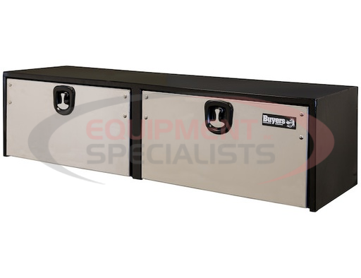 (Buyers) [1702725] 18X18X72 INCH BLACK STEEL TRUCK BOX WITH 2 STAINLESS STEEL DOORS