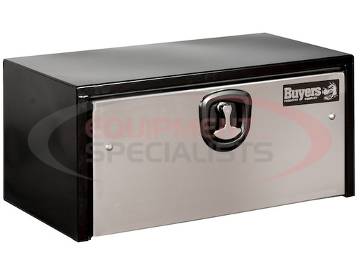 (Buyers) [1703705] 14x16x36 Inch Black Steel Truck Box With Stainless Steel Door