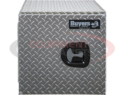 (Buyers) [1705201] 18x18x18 Inch Diamond Tread Aluminum Underbody Truck Box - Single Barn Door, Compression Latch