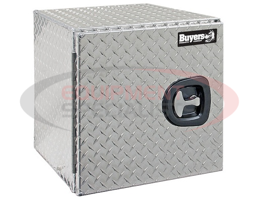 (Buyers) [1705203] 18x18x30 Inch Diamond Tread Aluminum Underbody Truck Box - Single Barn Door, Compression Latch