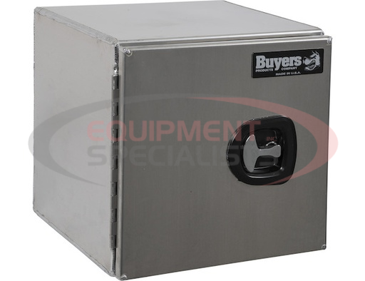 (Buyers) [1705315] 18x18x60 Inch Smooth Aluminum Underbody Truck Tool Box - Double Barn Door, 3-Point Compression Latch