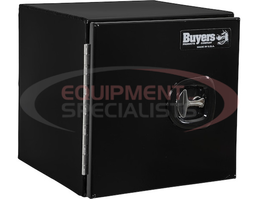 (Buyers) [1705803] 18X18X30 INCH BLACK SMOOTH ALUMINUM UNDERBODY TRUCK TOOL BOX WITH BARN DOOR