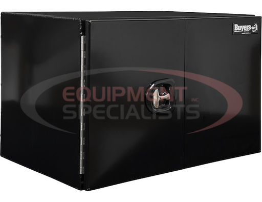 (Buyers) [1705810] 18X18X48 INCH BLACK SMOOTH ALUMINUM UNDERBODY TRUCK TOOL BOX WITH BARN DOOR