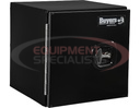 24X24X48 INCH BLACK SMOOTH ALUMINUM UNDERBODY TRUCK TOOL BOX WITH BARN DOOR