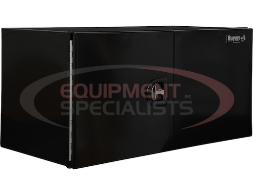 (Buyers) [1705910] 18x18x48 Inch Pro Series Black Smooth Aluminum Underbody Truck Box with Barn Door - Double Barn Door, 3-point Compression Latch