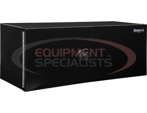 (Buyers) [1705915] 18x18x60 Inch Pro Series Black Smooth Aluminum Underbody Truck Box with Barn Door - Double Barn Door, 3-point Compression Latch