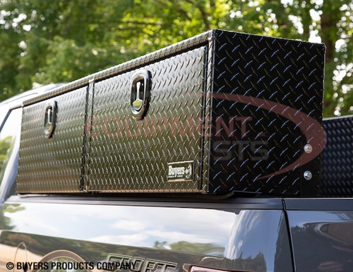 (Buyers) [1721551] 16x13x72 Inch Gloss Black Diamond Tread Aluminum Topsider Truck Box