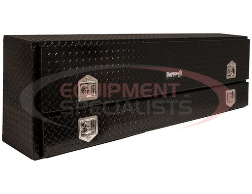 (Buyers) [1725640] 21x13x72 Inch Gloss Black Diamond Tread Aluminum Pick-Up Contractor With Lower Door