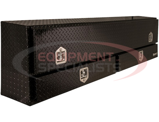 (Buyers) [1725651] 21x13x88 Inch Gloss Black Diamond Tread Aluminum Pick-Up Truck Contractor With Lower Drawers Topsider