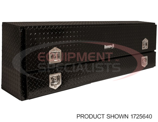 (Buyers) [1725660] 21x13x96 Inch Gloss Black Diamond Tread Aluminum Pick-Up Truck Contractor With Lower Door
