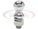1-7/8 INCH CHROME HITCH BALL WITH 1 INCH SHANK DIAMETER X 2-1/8 INCH LONG