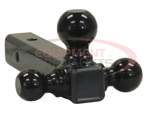 (Buyers) [1802200] TRI-BALL HITCH-SOLID SHANK WITH BLACK TOWING BALLS