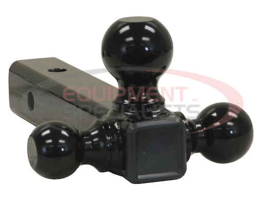 (Buyers) [1802200] Tri-Ball Hitch-Solid Shank with Black Towing Balls