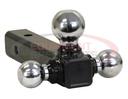 TRI-BALL HITCH SOLID SHANK WITH CHROME BALLS