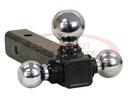 TRI-BALL HITCH TUBULAR SHANK WITH CHROME BALLS