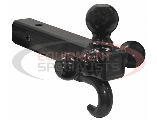(Buyers) [1802208] Tri-Ball Hitch Tubular Shank With Black Balls And Recovery Hook
