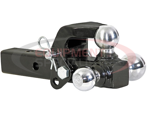 (Buyers) [1802279] TRI-BALL HITCH SOLID SHANK WITH PINTLE HOOK AND CHROME BALLS