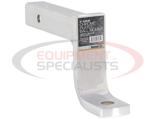 (Buyers) [1803016] 2 Inch Ball Mount With 6 Inch Drop x 10 Inch Long Tube Chrome