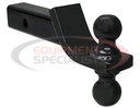 TOWING BALL MOUNT WITH DUAL BLACK BALLS - 2 INCH AND 2-5/16 INCH BALLS