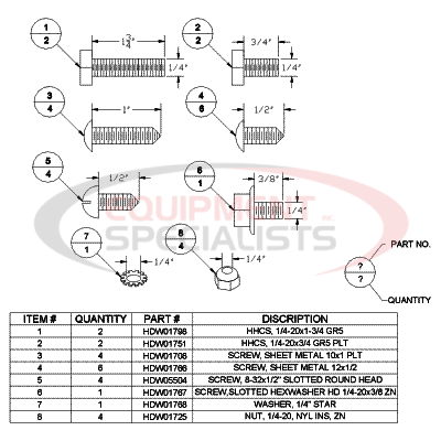 (Boss) [HDW05539] FASTENER KIT, CONTROL KITS