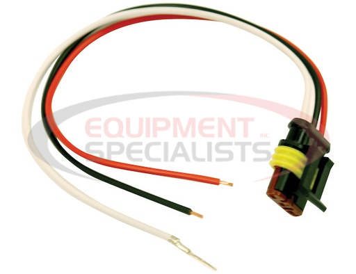 (Buyers) [5620350] DOT Light Plug 3-Pin Right Angle Male With Stripped Power And #10 Ring On Ground
