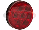 4 INCH RED ROUND STOP/TURN/TAIL LIGHT WITH 7 LEDS KIT - INCLUDES PLUG AND GROMMET