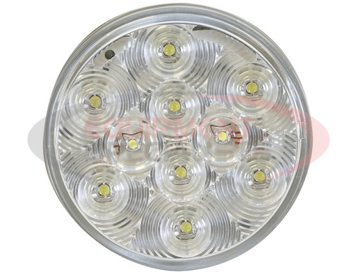 (Buyers) [5624352] 4 INCH CLEAR ROUND LED INTERIOR DOME LIGHT WITH WHITE HOUSING